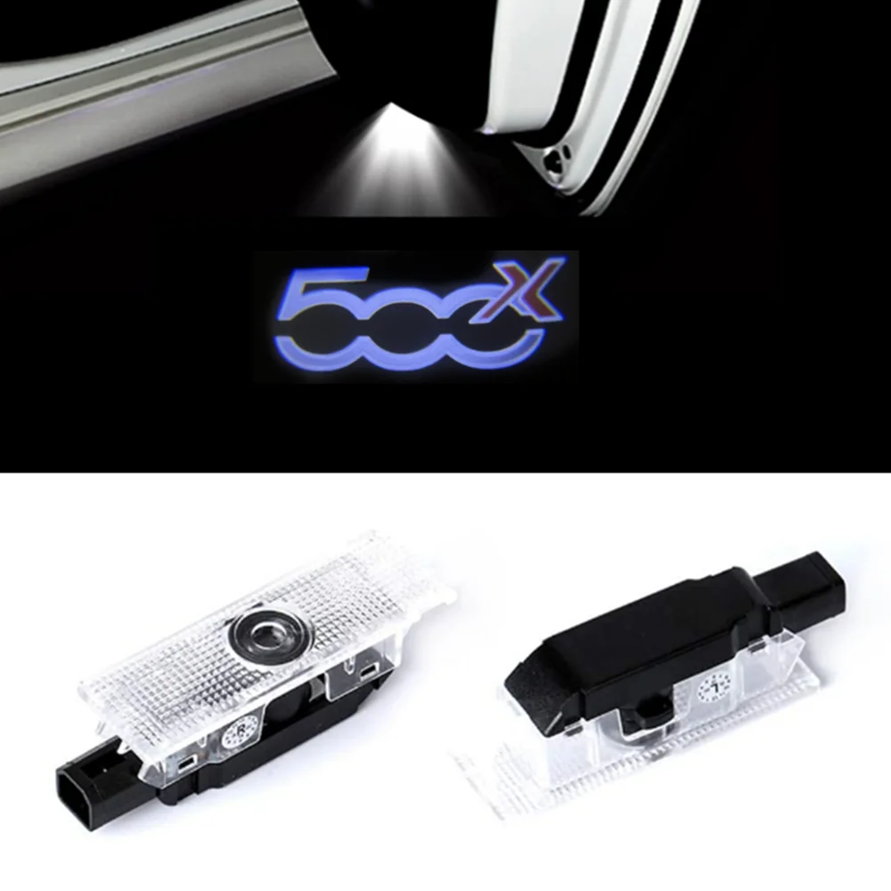 

2PCS Car Door Welcome Lights LED Projector Logo For FIAT 500x 500L PUNTO-01 Ghost Shadow Lamp Car Products