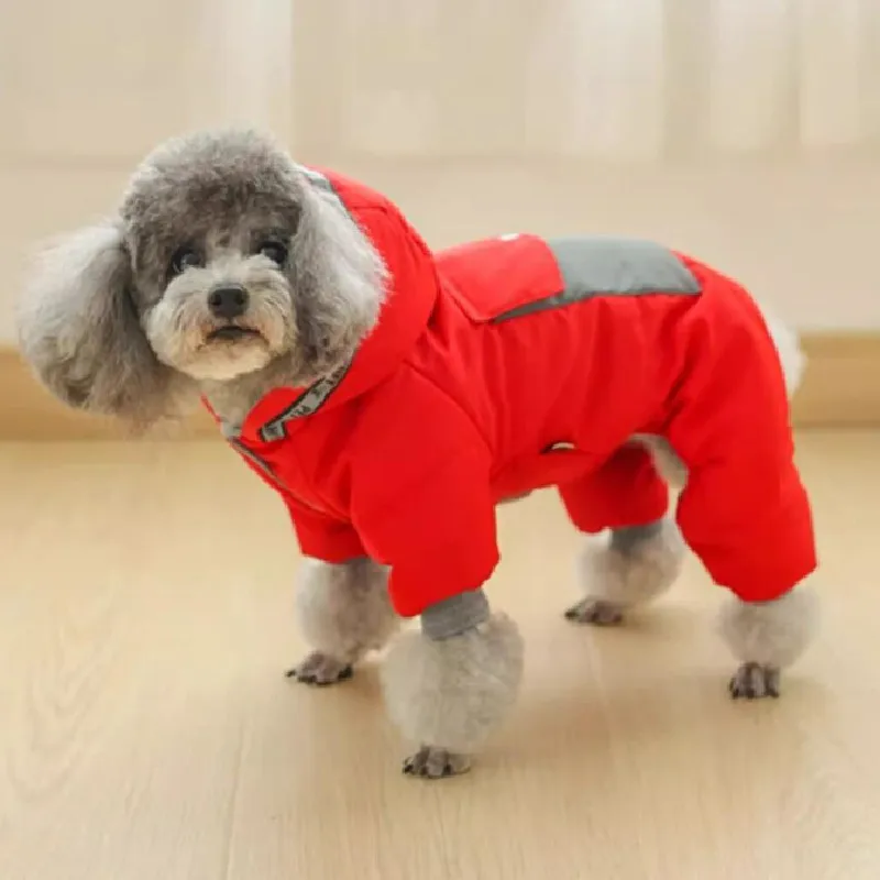 Dog Pets Clothing Winter Dog Jumpsuit Thick and Warm Dog Coat Jacket Pomeranian Bichon Poodle Schnauzer Puppy Clothes Costumes