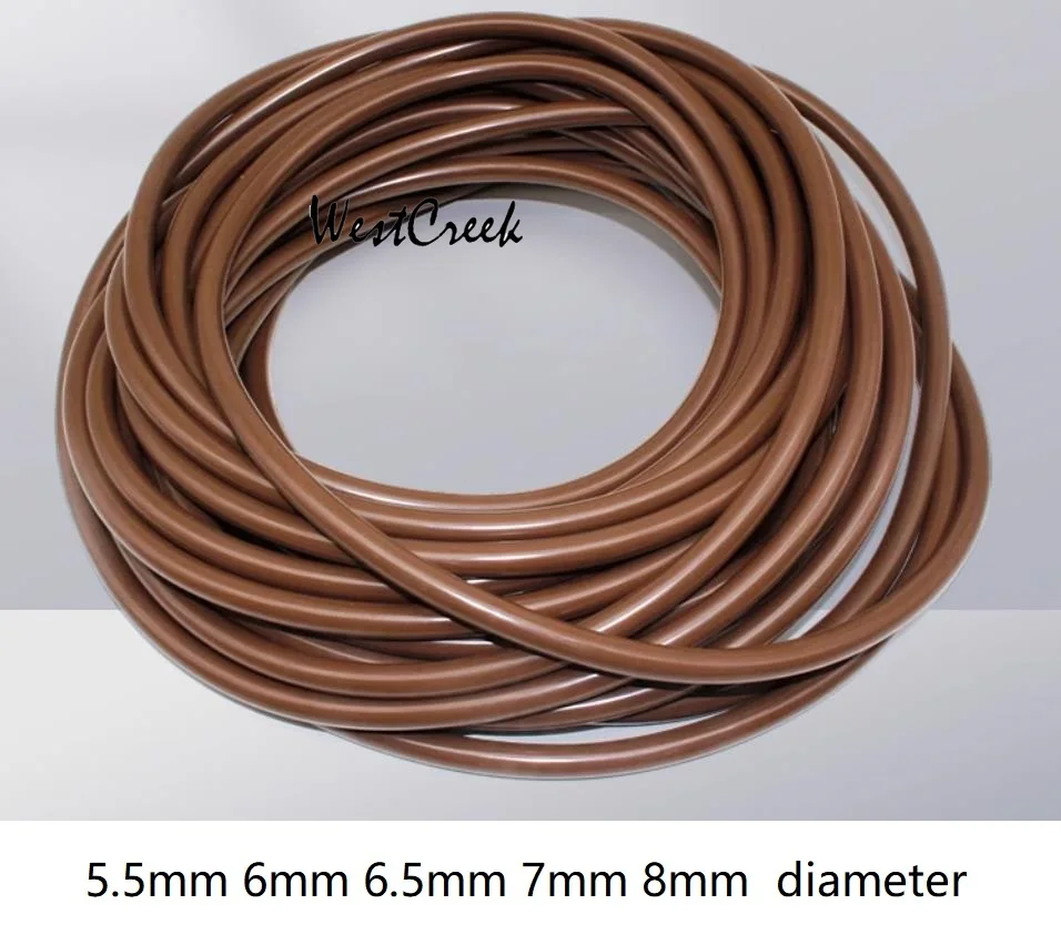 WESTCREEK 5.5mm 6mm 6.5mm 7mm 8mm brown FKM Sealing strip FPM fluorelastomer brown viton Seal strip fluororubber Fluorous rubber