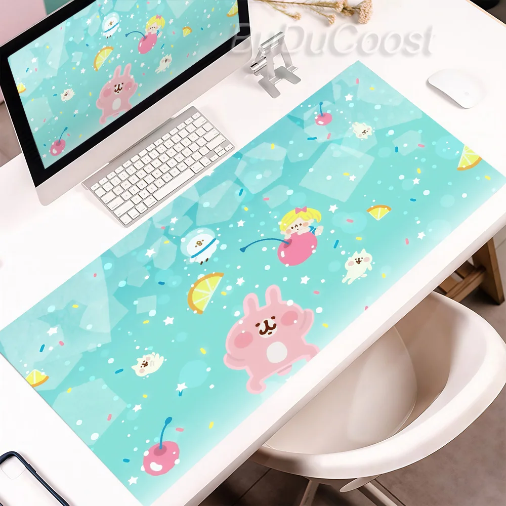 Anime K-Kanahei Usagi Mousepad Cute Rabbit Deskpad PC Gaming Mechanical Keyboard Tablemat Large Rubber Non-Slip Overlock Playmat