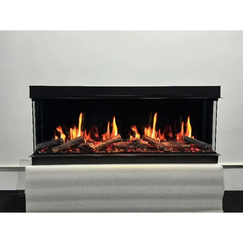 

50 Inch LCD Screen Electric Fire Fireplace Holographic Fireplace Heater 3 Sided View Fireplace