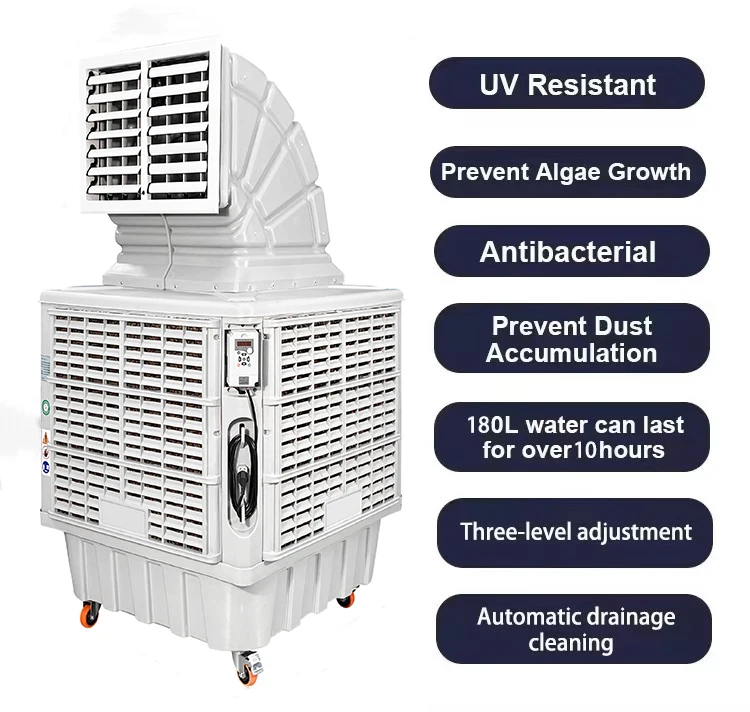Portable Industrial air Conditioner with a Power of 1.1 kW and an Airflow of 18,000 M³/h; Evaporative Factory Cooler
