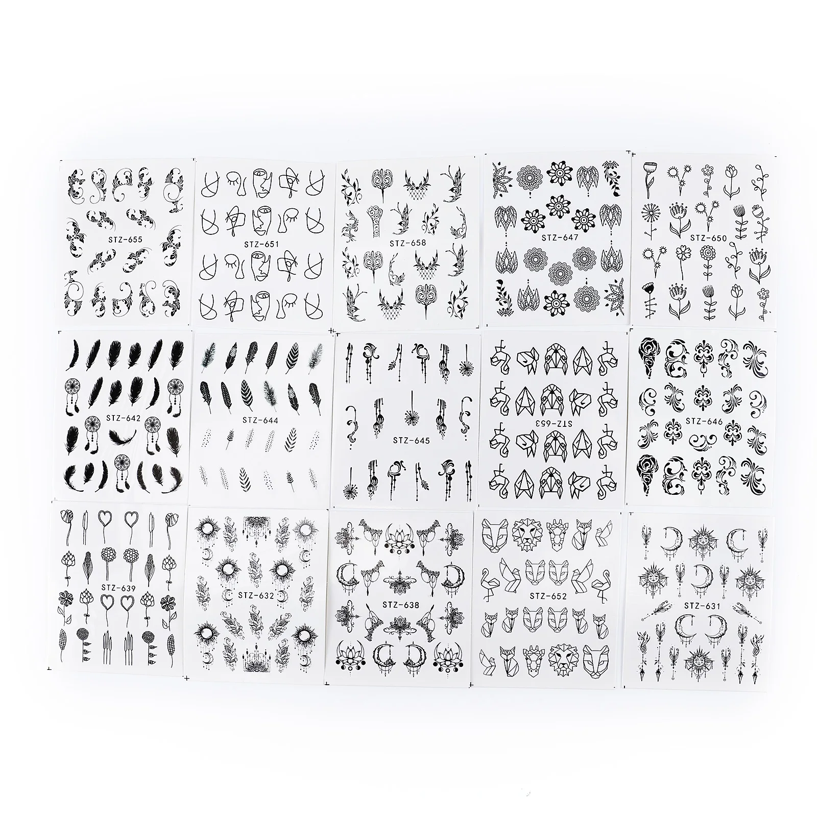 Pack of 40 Nail Art Stickers Manicure Decals Self Adhesive Fashion Decor