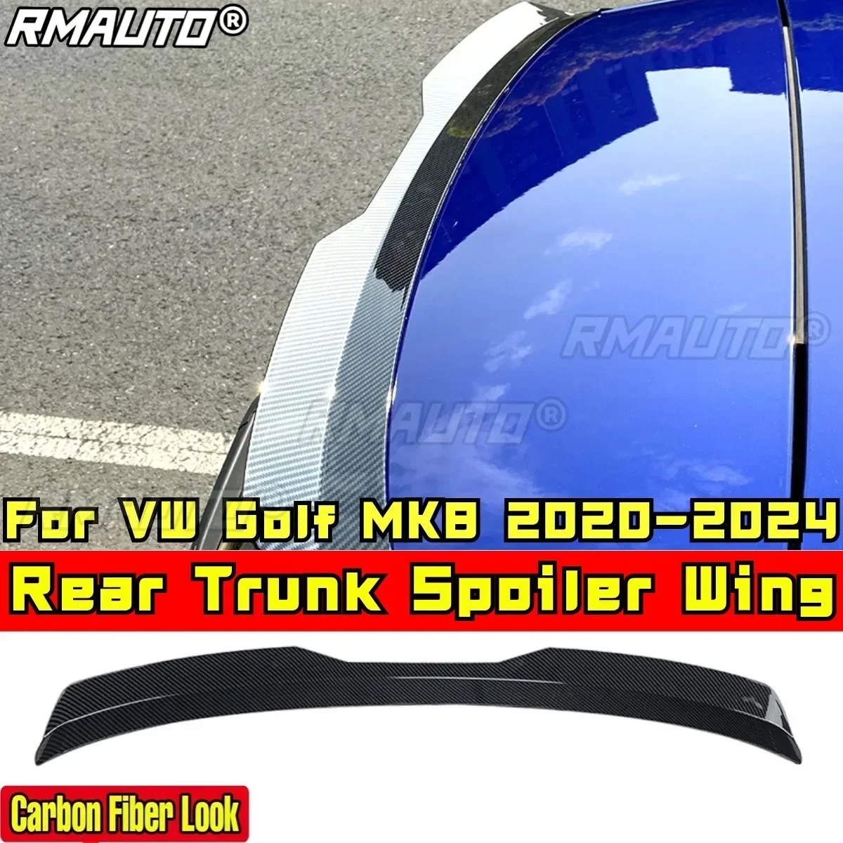 

Для VW Golf MK8 2020-2023 Комплект кузова задний спойлер на крышу из углеродного волокна спортивный стиль задний спойлер на багажник заднее крыло автомобильные аксессуары