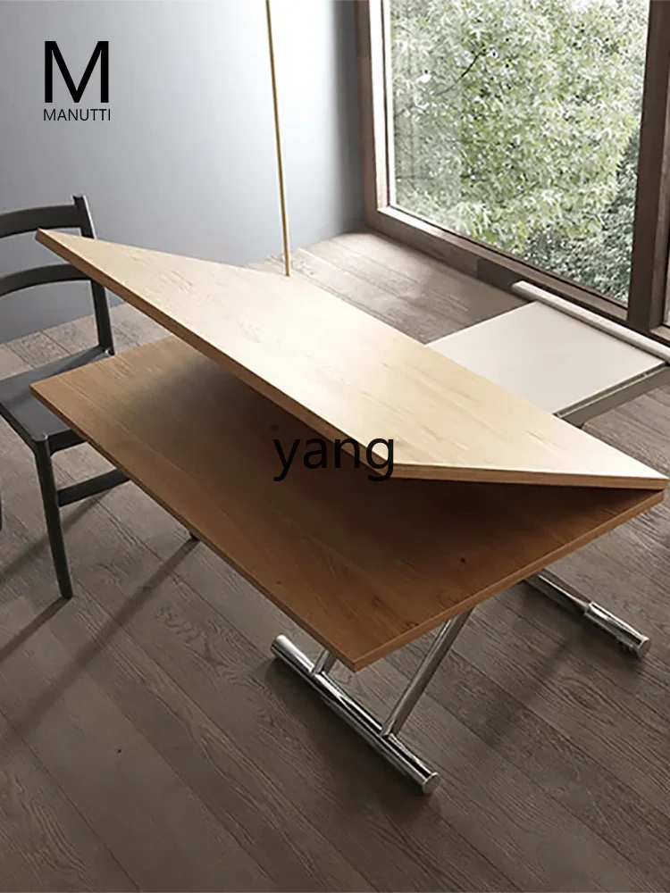 CX Small Apartment Household Minimalist Multi-Function Lifting Coffee Table Changing Dining Table Double-Use Square Dining Table