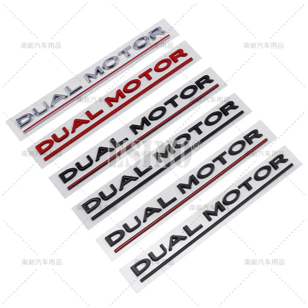 

3D Dual Motor ABS Adhesive Emblem Rear Trunk Badge Sticker Body Decal for Tesla Model 3 Model S Models Y Model X