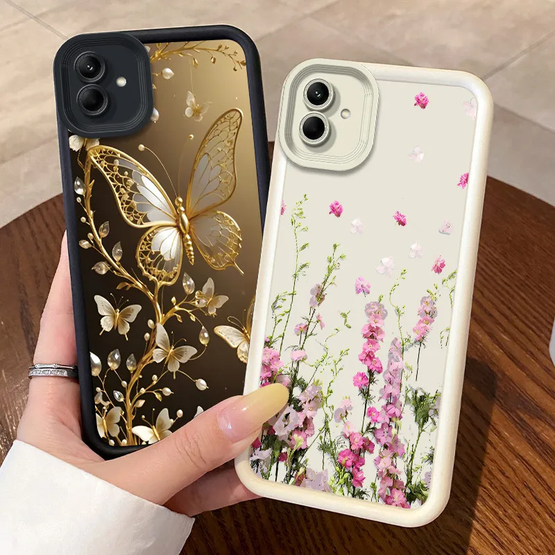 For Samsung Galaxy A05 M05 F05 A06 4G Phone Case Flower Fashion Shockproof Cover For Samsung A06 5G Silicone Protective Cases
