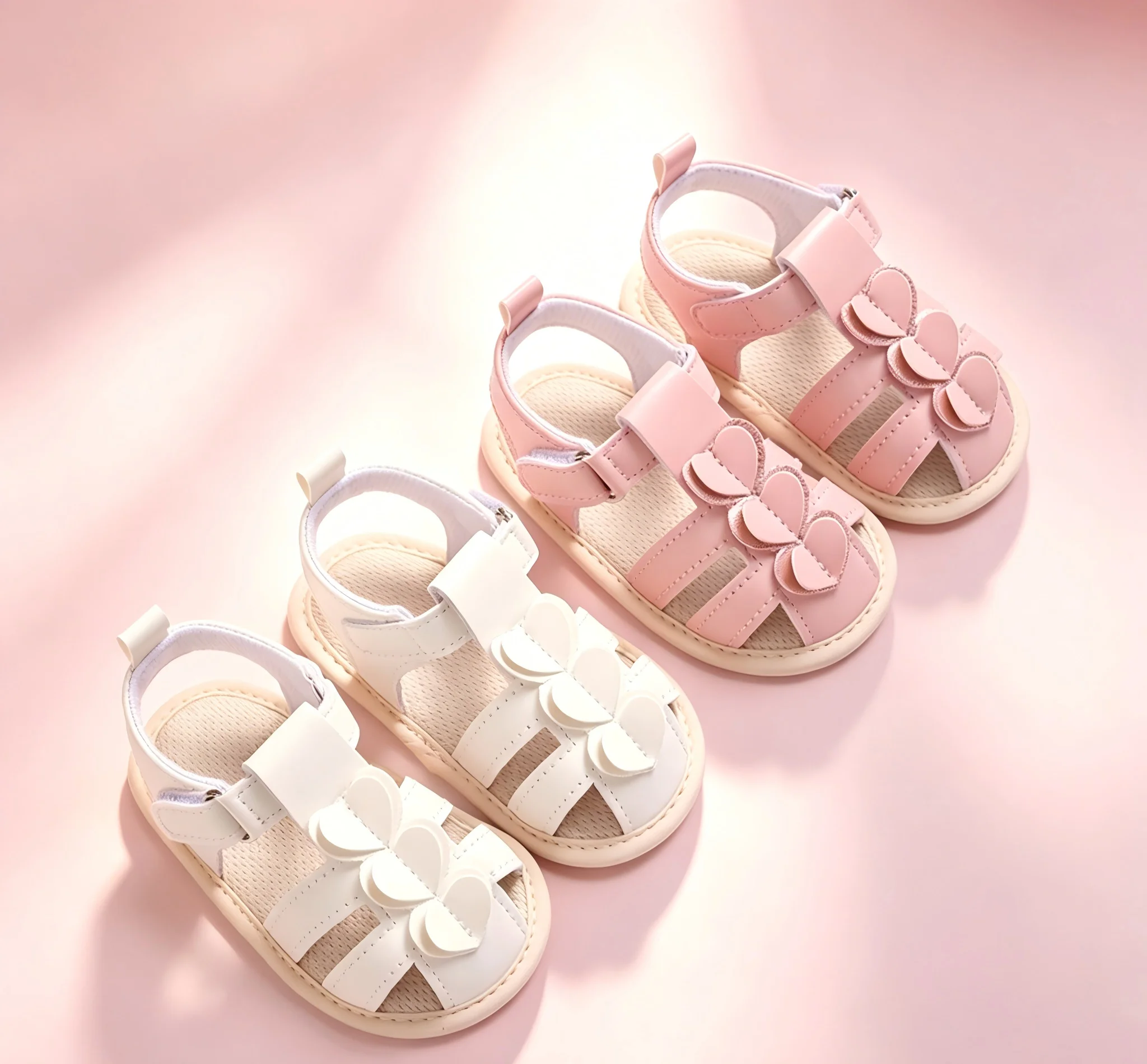 Baby girl's summer cute and simple soft soled anti slip baby shoes, princess shoes, children's walking shoes
