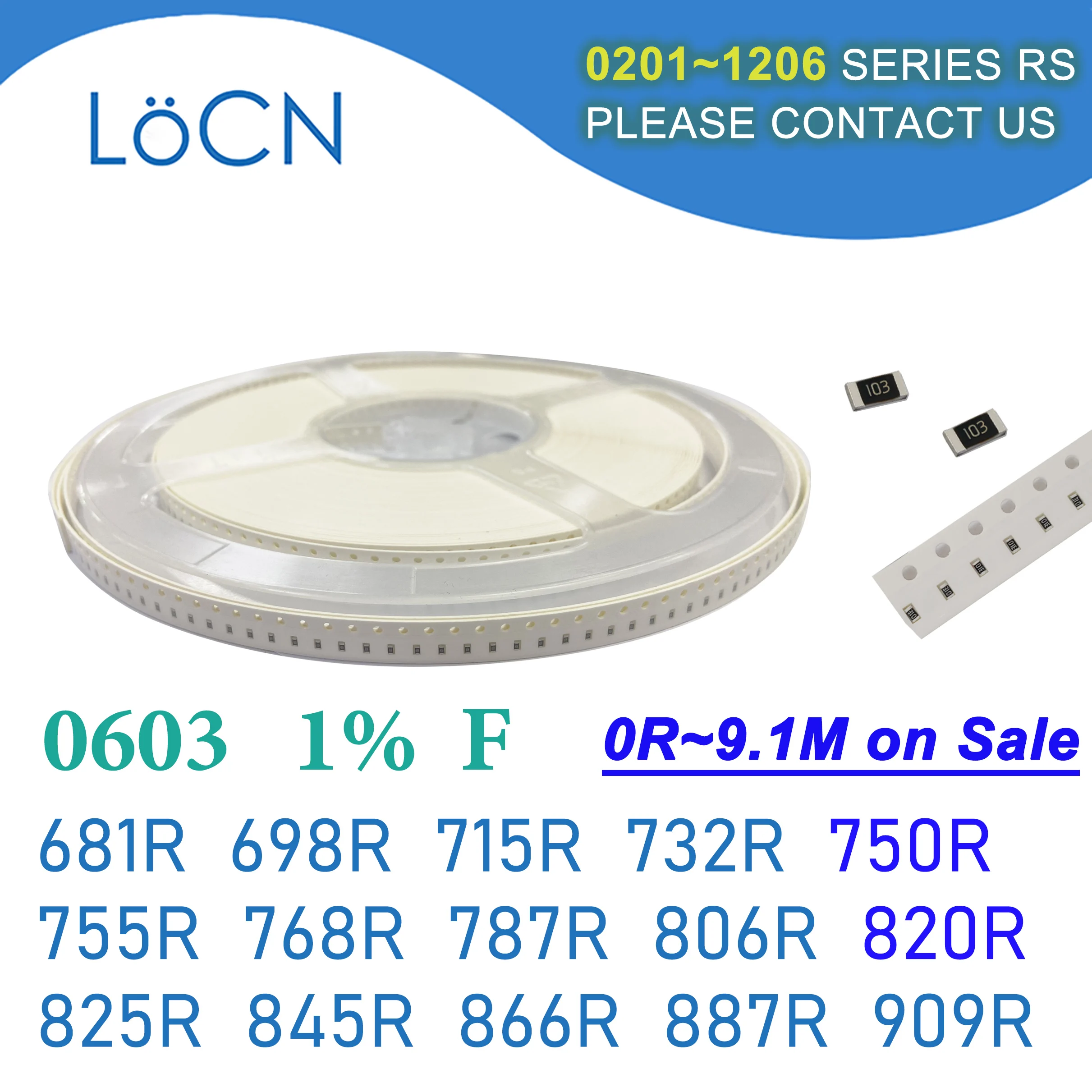 0603 1% 5000PCS SMD Resistor F 681R 698R 715R 732R 750R 755R 768R 787R 806R 820R 825R 845R 866R 887R 909R 1608 OHM