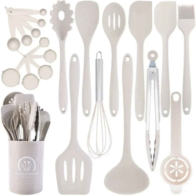 

22-piece heat-resistant silicone kitchenware set for non-stick cooking spoon spatula kitchen utensils