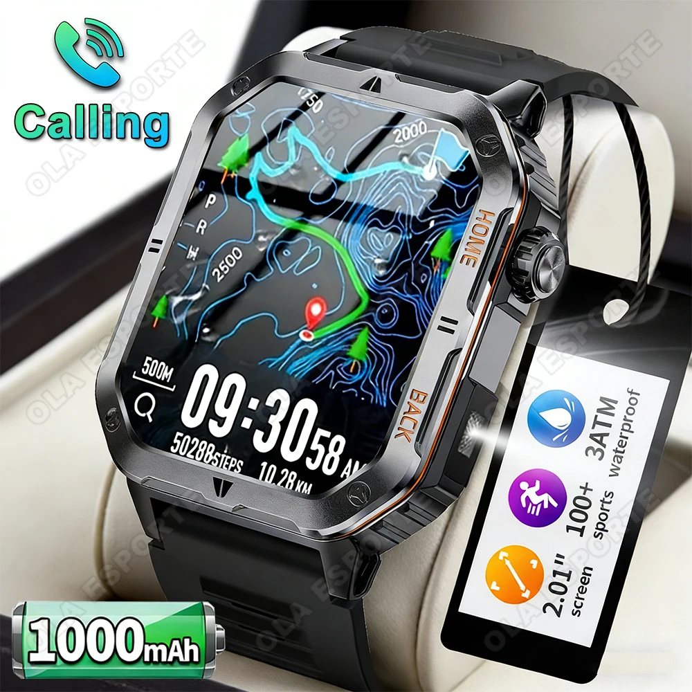 

Новые мужские смарт-часы 2026 года: HD-экран, Bluetooth-звонки, мониторинг сна и сердечного ритма, LED-фонарик, водонепроницаемые, для спорта и активного отдыха