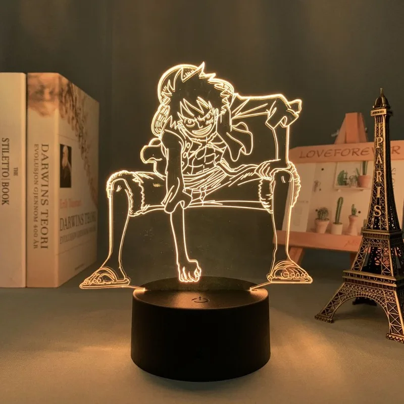 One Piece Animation Peripheral Luffy Zoro Escartoon Kawaii LED Night Light Desktop Personalized Creative Ornament Birthday Gift