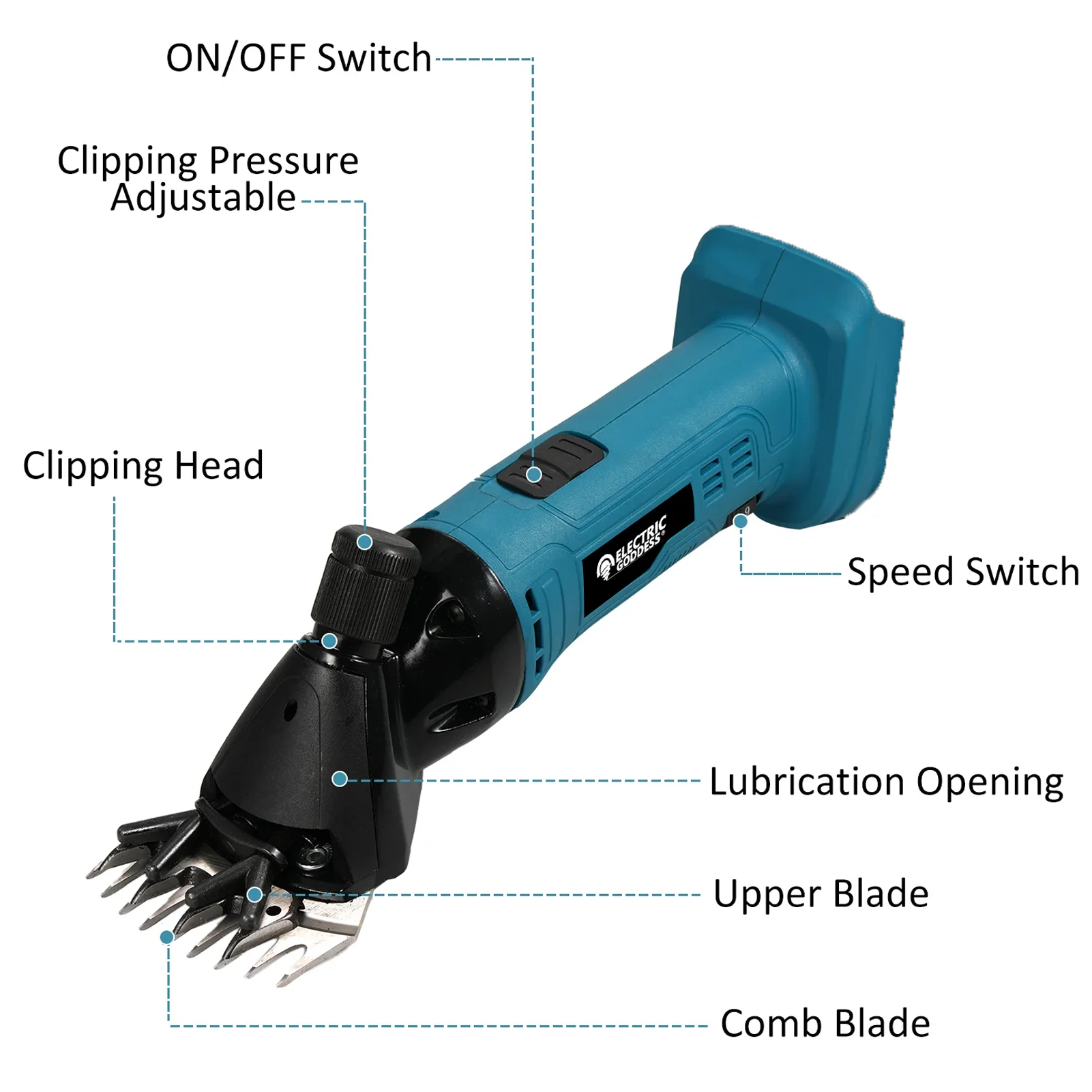 DJDApproach-Ciseaux à laine électriques pour batterie Makita, ciseaux à chèvre, fournitures de cisaillement de moutons, déesse électrique, 300W, 2400 tr/min