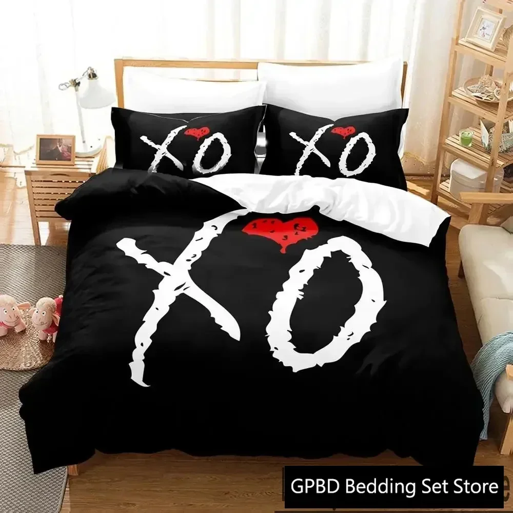 

3D Print XO The Weeknd Bedding Set Duvet Cover Bed Set Quilt Cover Pillowcase Comforter king Queen Size Boys Adult Bedding