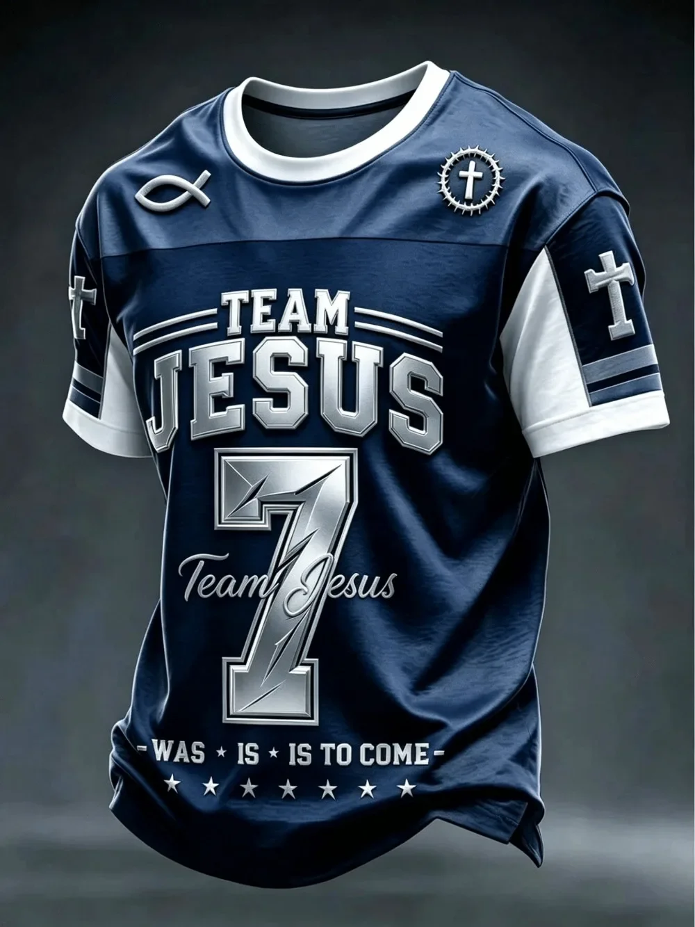 Family Matching Outfits Retro Sports Jersey Shirt No.7 Metallic Letter Print Short‑Sleeve Men Women Kids Street Casual Tops