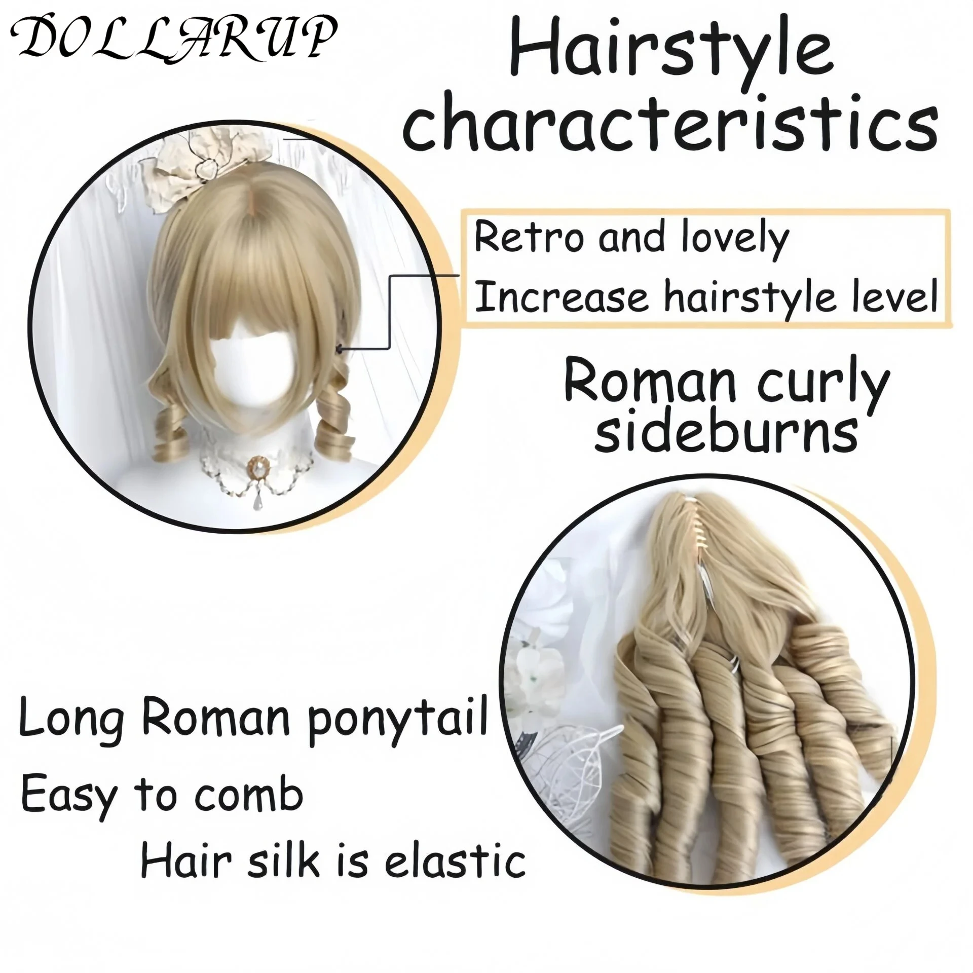 JKL Short Wavy Honey Brown Copper Synthetic Wigs with Bangs Cosplay Lolita Bob Wig for Women Afro Daily Natural Heat Resistant H