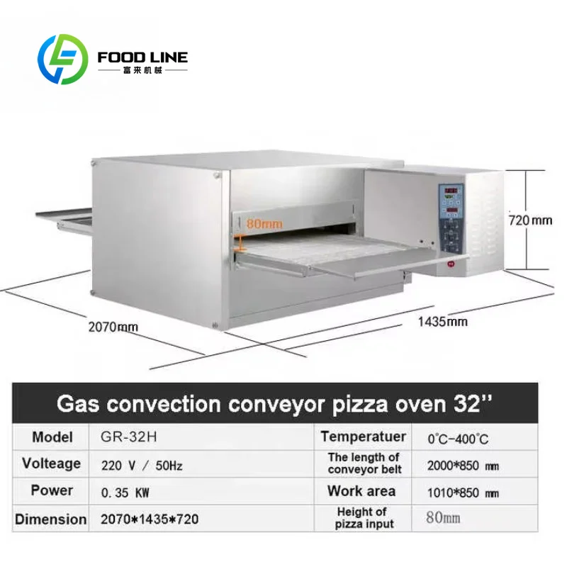custom convection conveyor pizza oven 24 inch electric multi material baking function for food processing venue business buyers