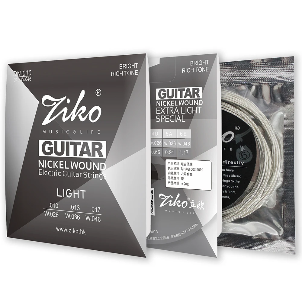 ZIKO DN-010 Elektrische Gitarre Saiten Nickel Wunde Hexangon Legierung Kern Gitarre Saite Elektrische Gitarre Saiten Teile Zubehör – Detail 8
