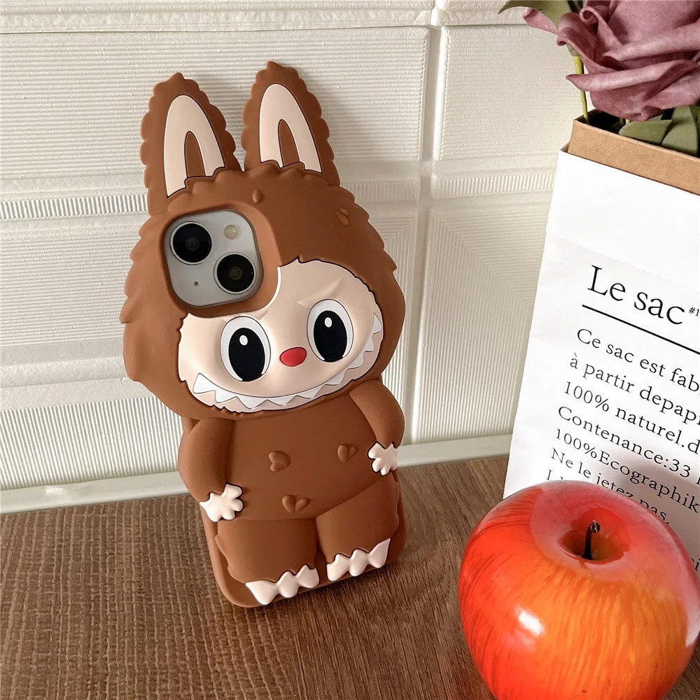 3D Cartoon Funny Innovative Big Teeth Evil Rabbit Model Phone Case for iphone16 Pro Max15 14 13 12 11 Protective Cover