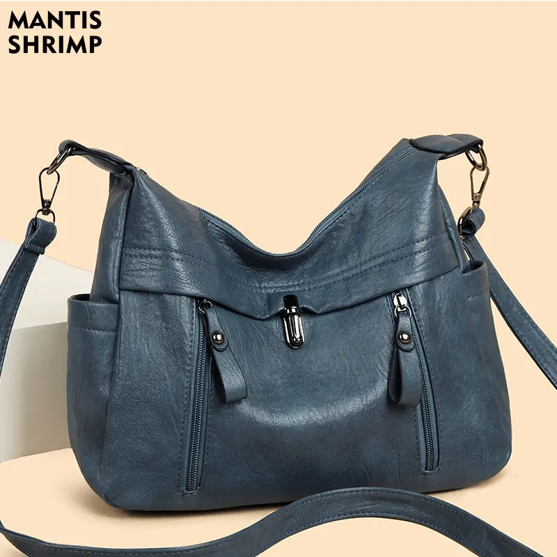 

Women Bag Daily Shoulder Bag Quality Female Shoulder Messenger Crossbody Hobos Large Capacity Casual Totes PU Leather Handbag
