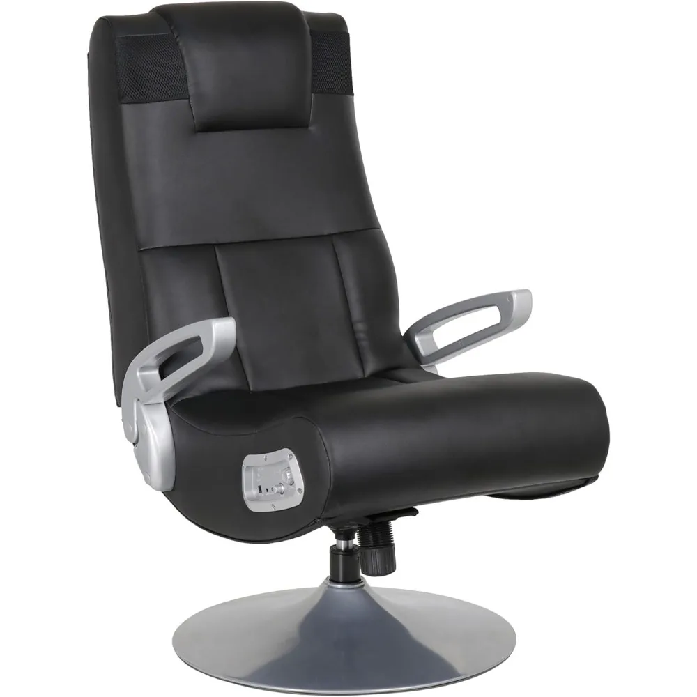 

Video Gaming Lounging Pedestal Chair, Wireless Audio, 2 Speakers, Subwoofer, Foldable, Padded Armrest, 5127401,