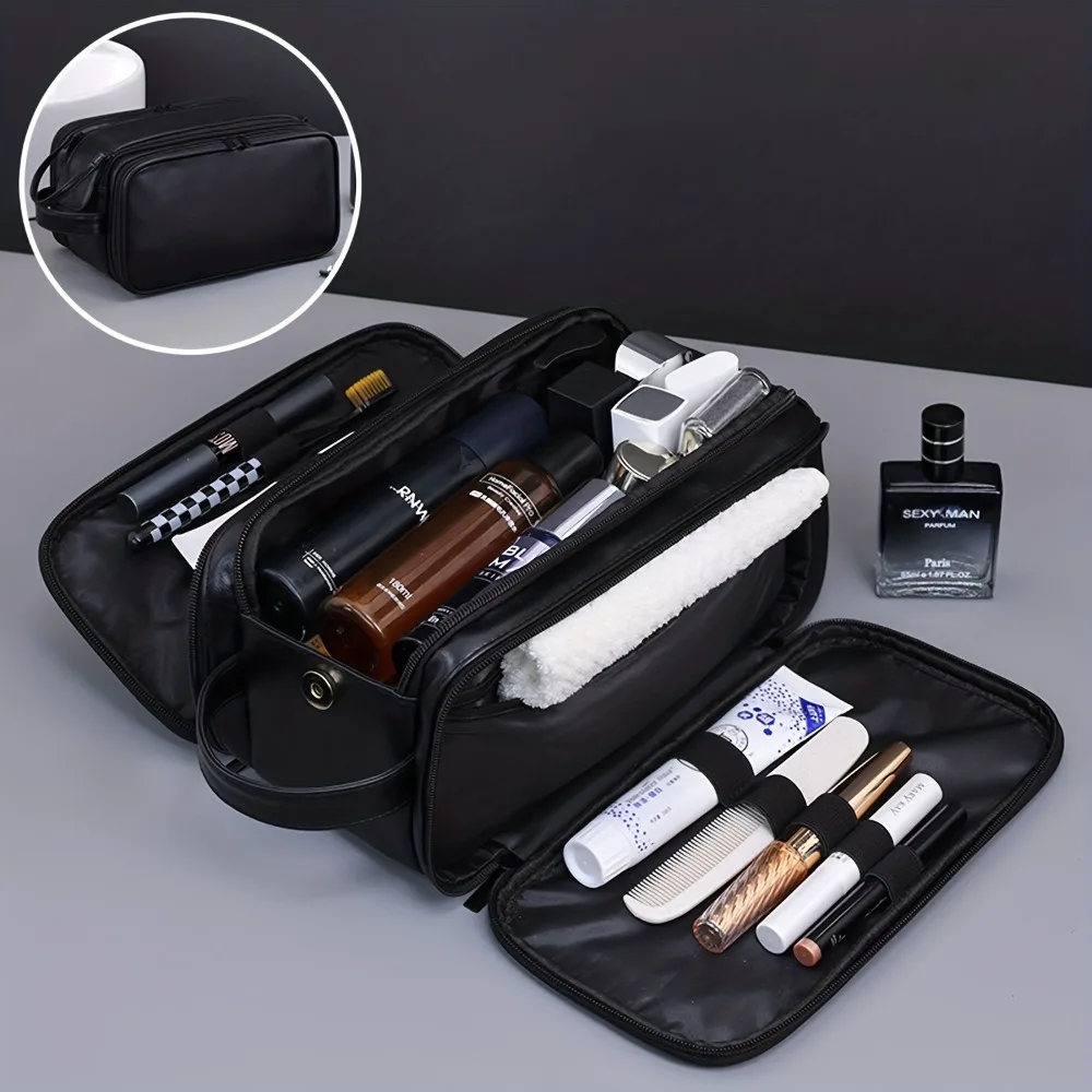 

Multi Pockets PU Toiletry Bag For Women Men Travel Essentials Makeup Bags Waterproof Hanging Bag Cosmetic Washing Organizer Bag