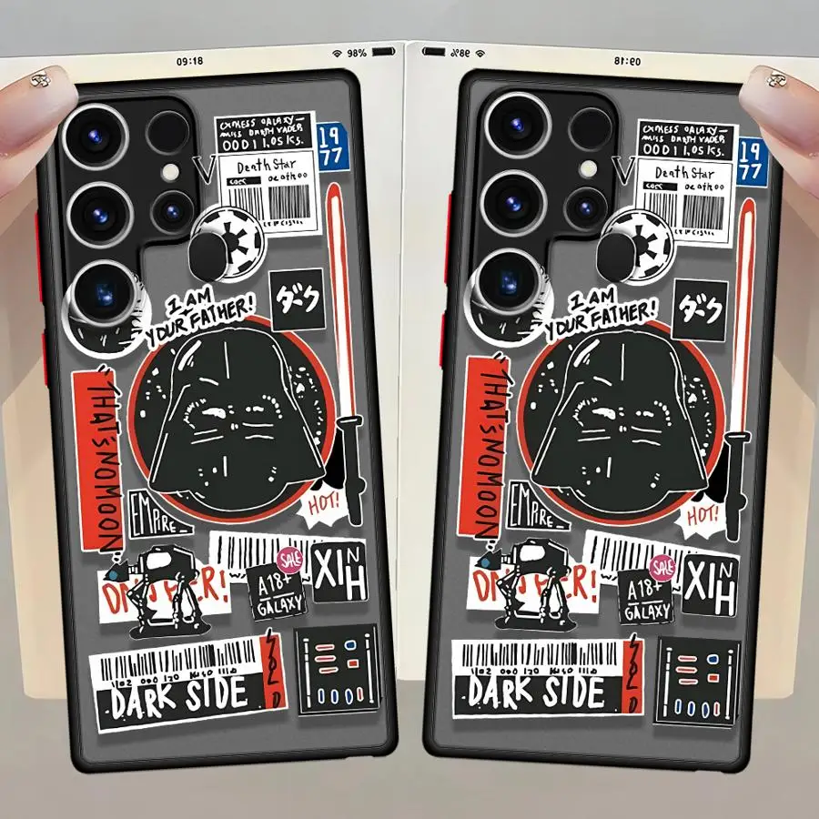 Casing Ponsel untuk Samsung Galaxy S10 S9 S24 FE S23 Ultra S22 Plus S21 S25 Edge S20 Black Edge S-star Wars Hero Keren