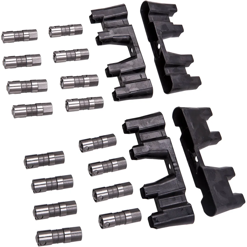 Hydraulic Roller Lifters & 4 Guides For LS7 LS2 LSX 16 For GM 12499225 HL124 MaXpeedingrods 16PCS Roller Lifters