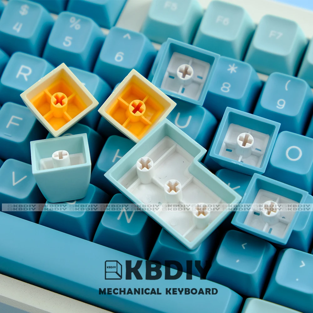 KBDiy 160 Key Cap Custom Sea Salt Lemon Keycap PBT Double Shot ISO Mechanical Keyboard SA Profile Keycaps for GMK67 84/87/96/104 view 4