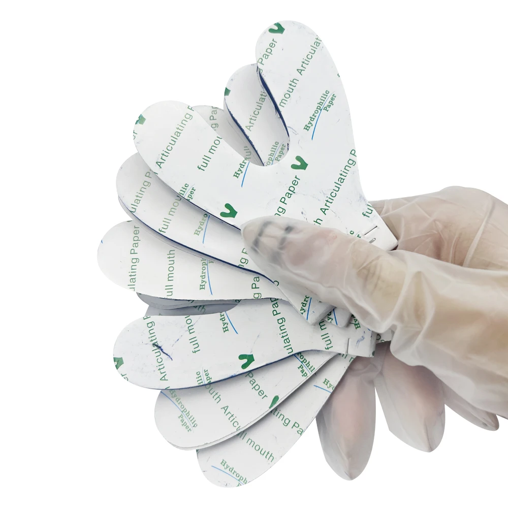 

Disposable Full Bite Paper Articulating Paper Y-shaped Thick Thin Blue Red Oral Teeth Whitening Paper Strips Dentistry Material