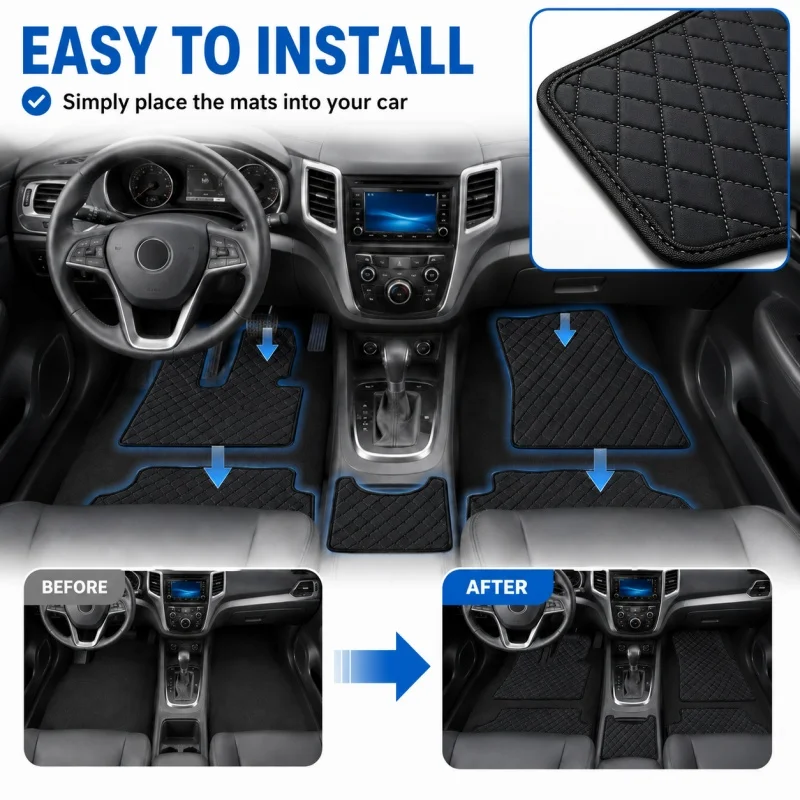 Customized Car Floor Mats for Mercedes-Benz B-Class W247 2020-Current All-Weather Waterproof Flat Floor Liners Auto Accessories view 2