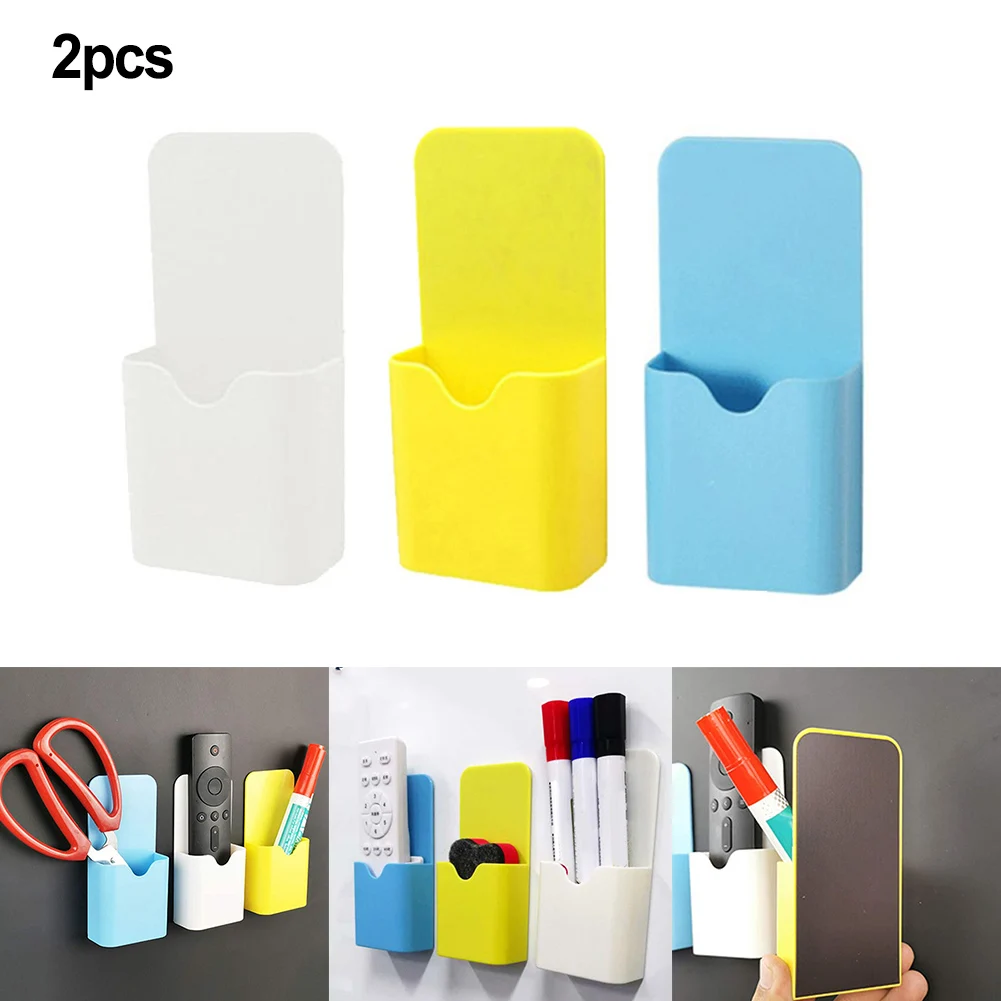 2Pcs Magnetic Storage Box Fridge Magnetics Pen Holder Plastic Pen Cup Marker Case For Whiteboard Fridge Kitchen Home Decor