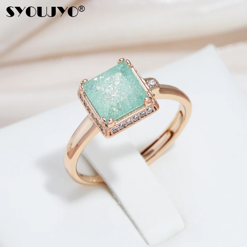 Syoujyo Luxus Schneeflocke Zirkonia Ring für Frauen Größe verstellbar Gold Farbe Party Hochzeit edlen Schmuck