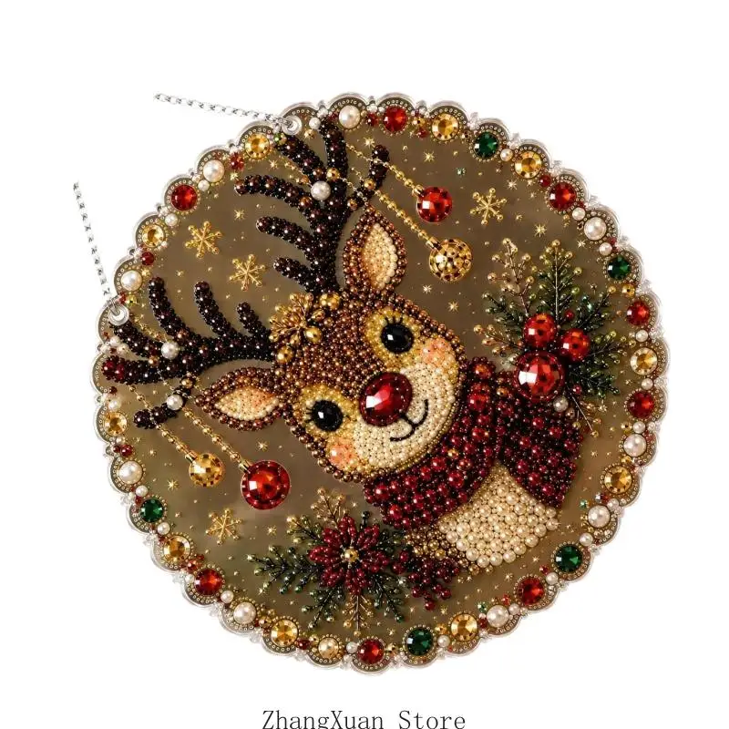 Perlen-Edelstein-Kunsthandwerk-Set, Weihnachtsperlen, Malerei-Kunst-Set, Bastel-Hänge-Akzent, 3 x – Detail 7