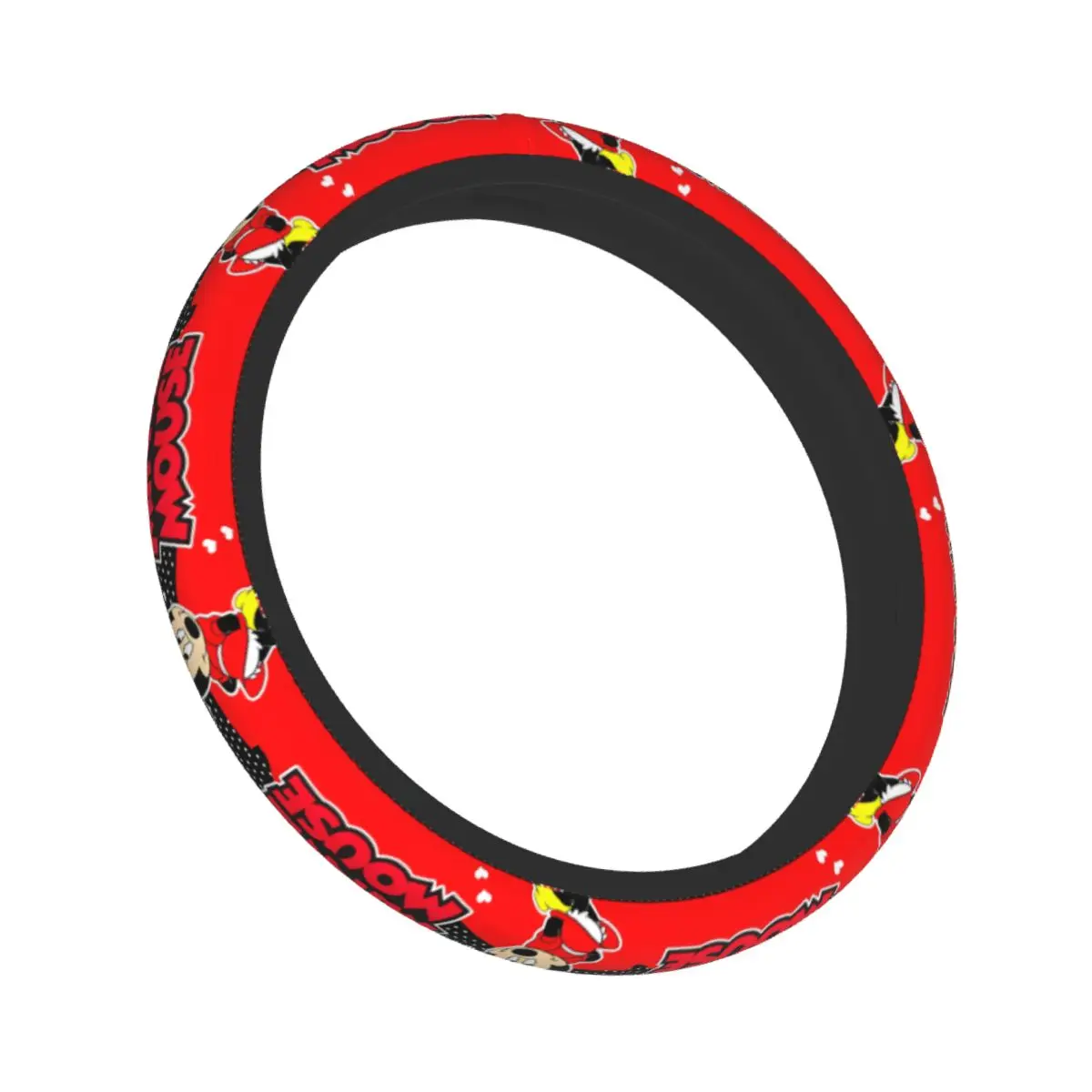 38cm Car Steering Wheel Covers Mickey Mouse Minnie Elastic Braid On The Steering Wheel Cover Car-styling Car Accessories