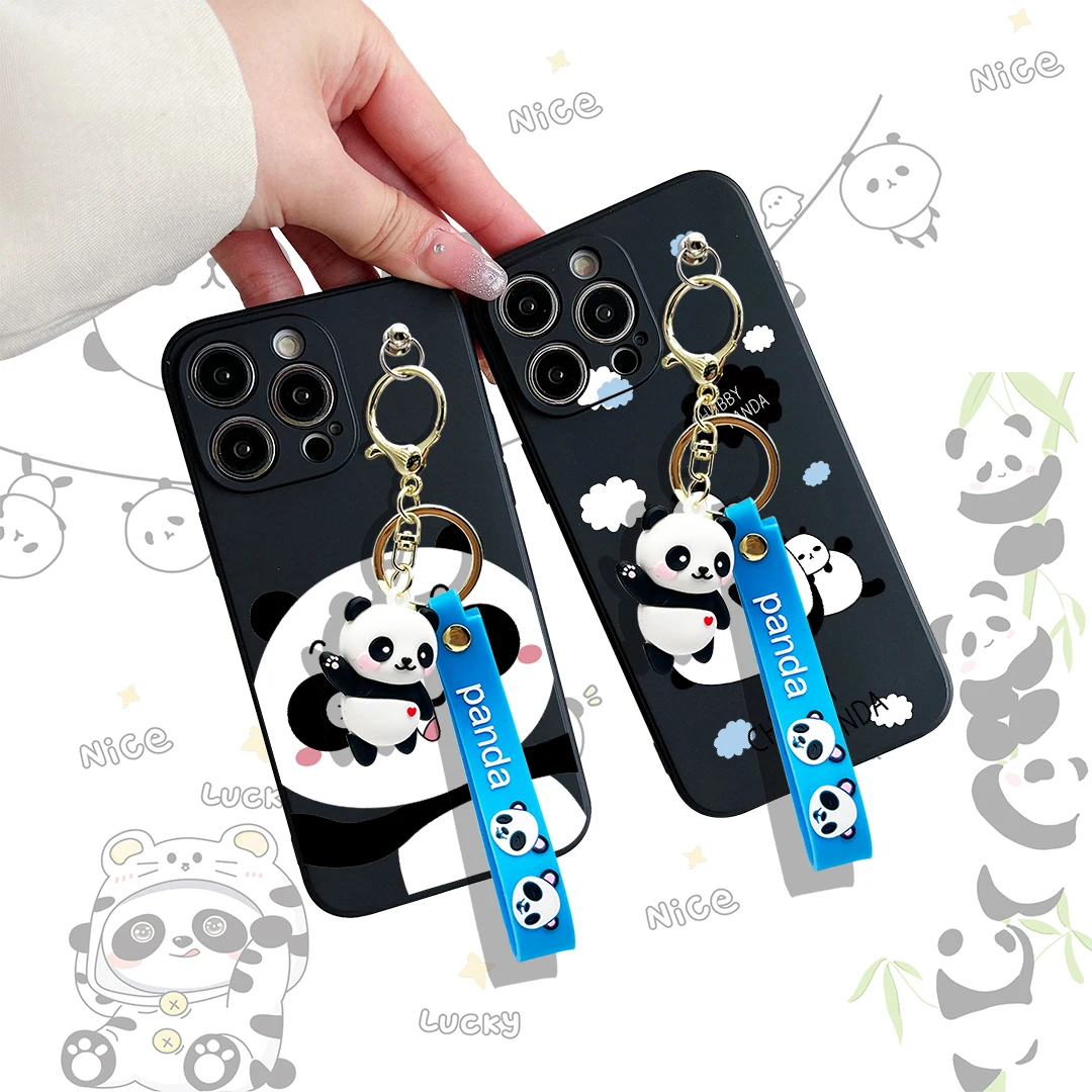 Funda con llavero para Huawei P20 30 40 Mate 10 20 lite Pro Y9s Prime Winking Panda