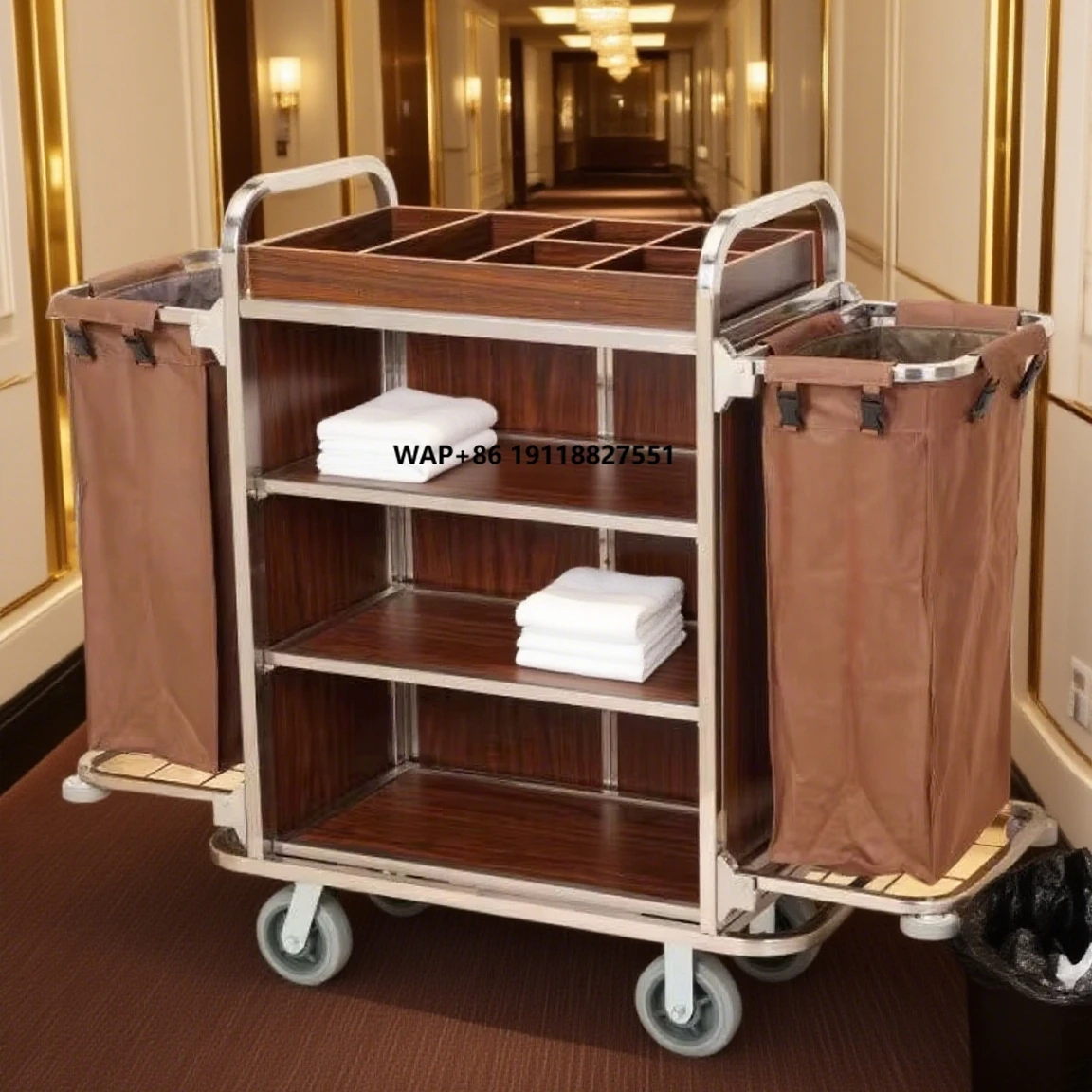 Commercial Hotel Housekeeping Cleaning Trolley Janitor Cart