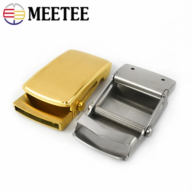 Meetee 1pc ID36mm/39mm Stainless Steel Roller Belt Buckle Toothless Automatic Buckles Head for Men Belts Clasp DIY Leather Carft