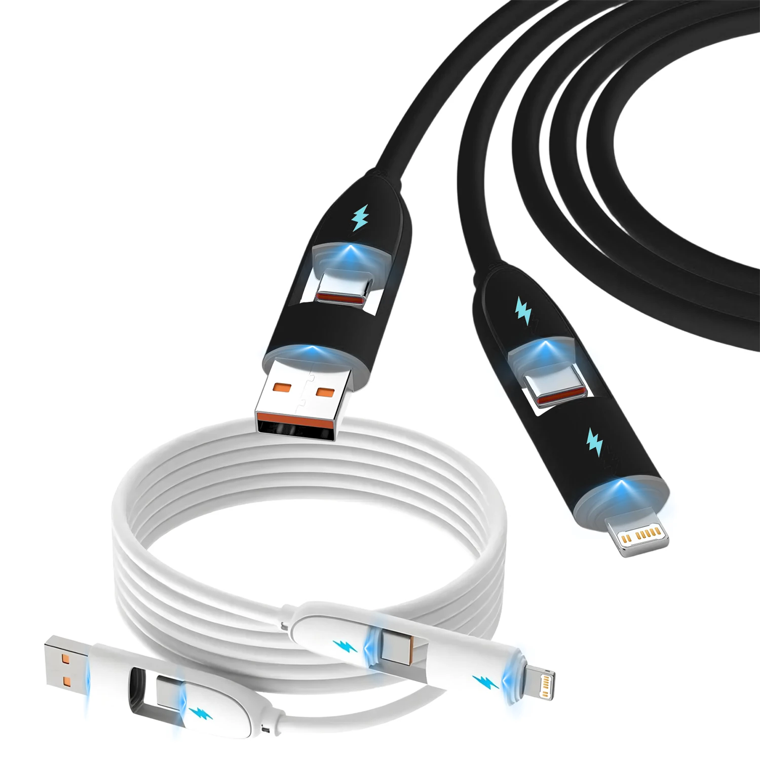 4 in 1 240W USB Type C Cable Fast Charging Phone Data Cord for iPhone 14 13 Pro Max Xiaomi Samsung Phone USBC Charger PD Wire ﻿