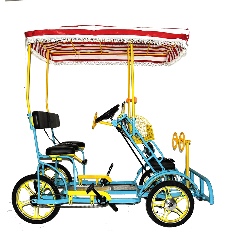 

Two-person bicycle, multi-person riding four-person handbrake bicycle, couples traveling in one wheel in sightseeing bus