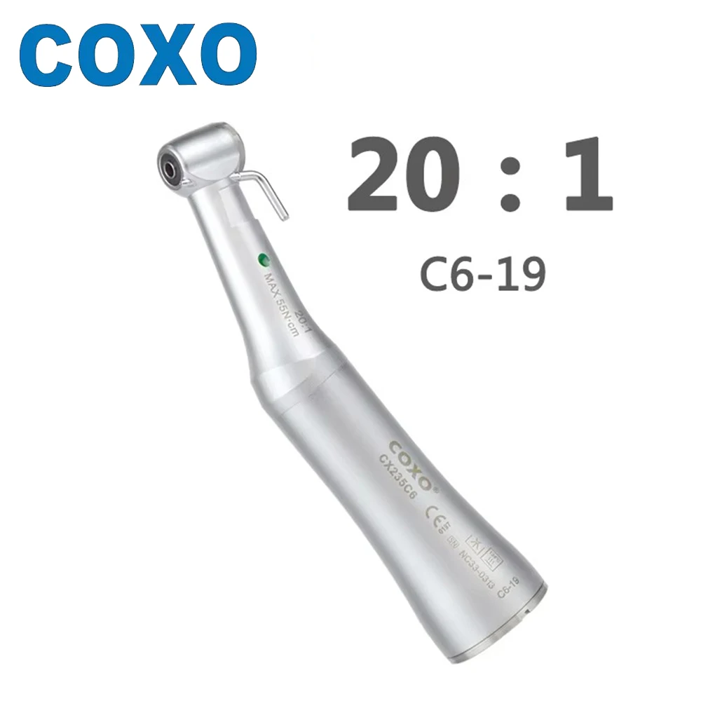 COXO Dental Implant Handpiece Fiber Optic Low Speed Handpiece 20:1 Reduction E Type Fit KAVO NSK W&H Implant Surgery CX235 C6-19