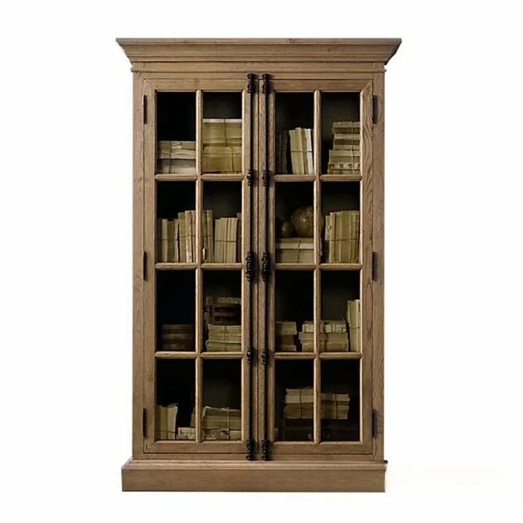 

American country fashion creative solid wood bookcase modern high-end red oak bookcase furniture