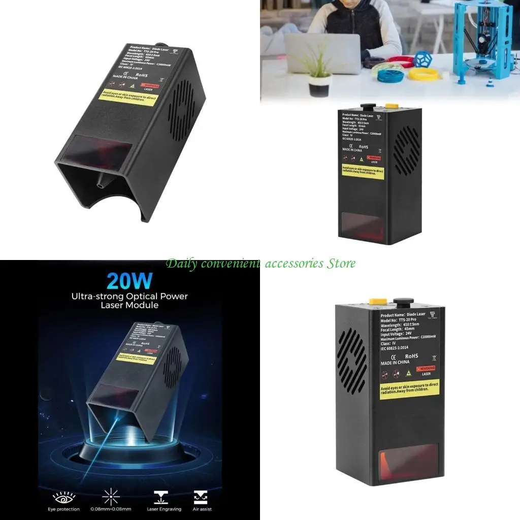 

97QB TTS-20PRO Professional 20W Lasers Module Eye Protections Air Assist Fast Precise