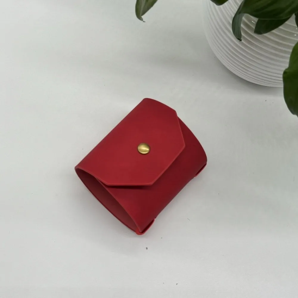 Solid Color With Clasp Cash Wrap Wallet Multifunction Lightweight Money Holder Leather Compact Pocket Wallet Gift