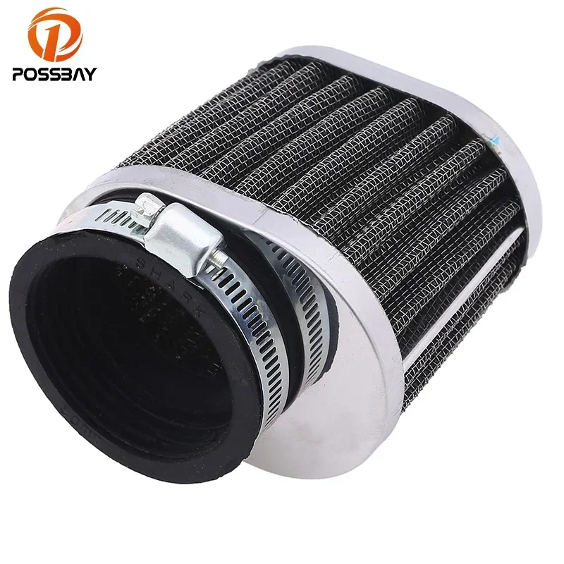 POSSBAY 50MM Motorcycle Air Filter Motorbike Air Pod Cleaner for Honda Yamaha Kawasaki Suzuki Dirt Cafe Racer Scooter