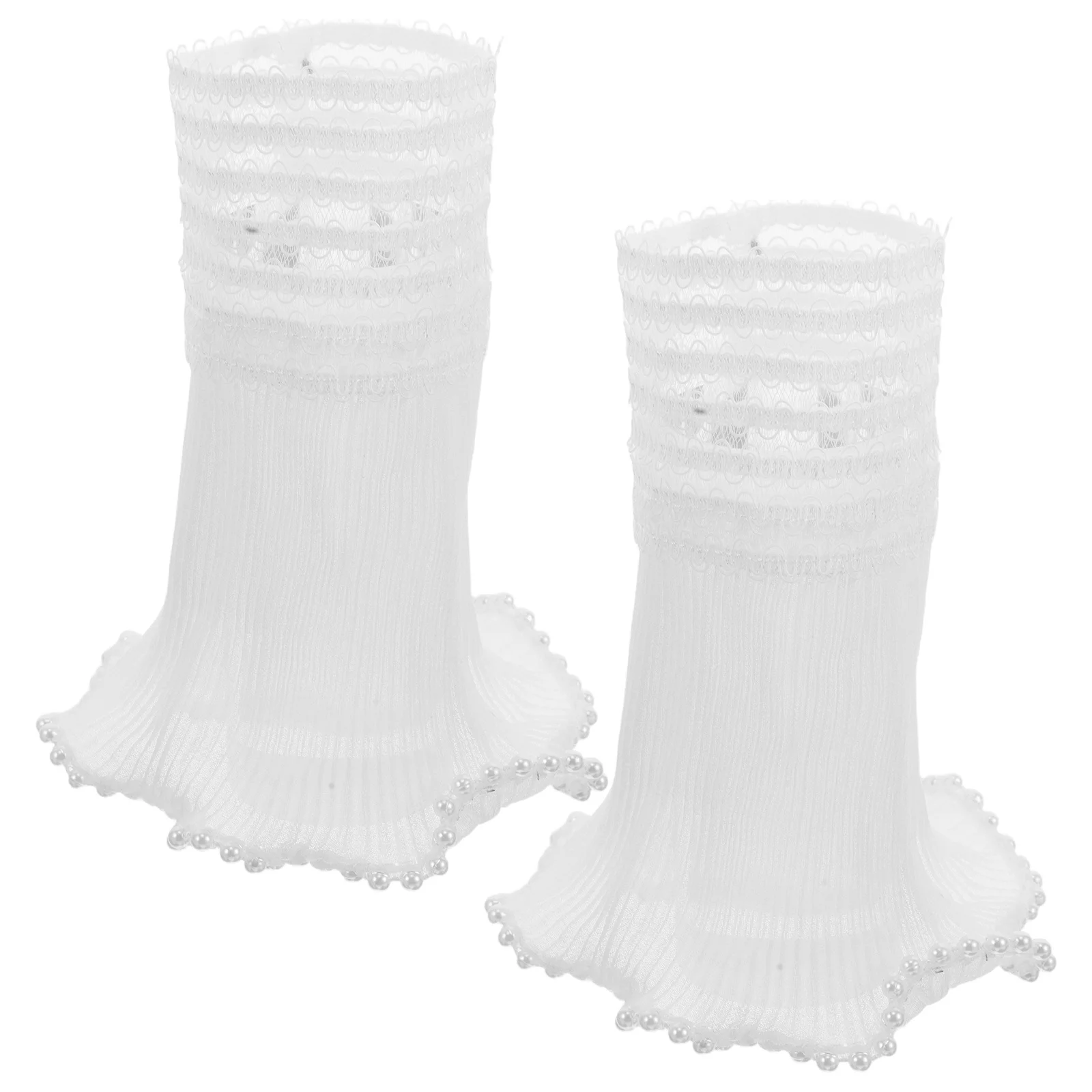 

1 Pair Floral Layered Cuff Fake Sleeves Detachable For Women Lolita Wrist Cuffs Hand Arm Warmers Wedding Dress Bridal