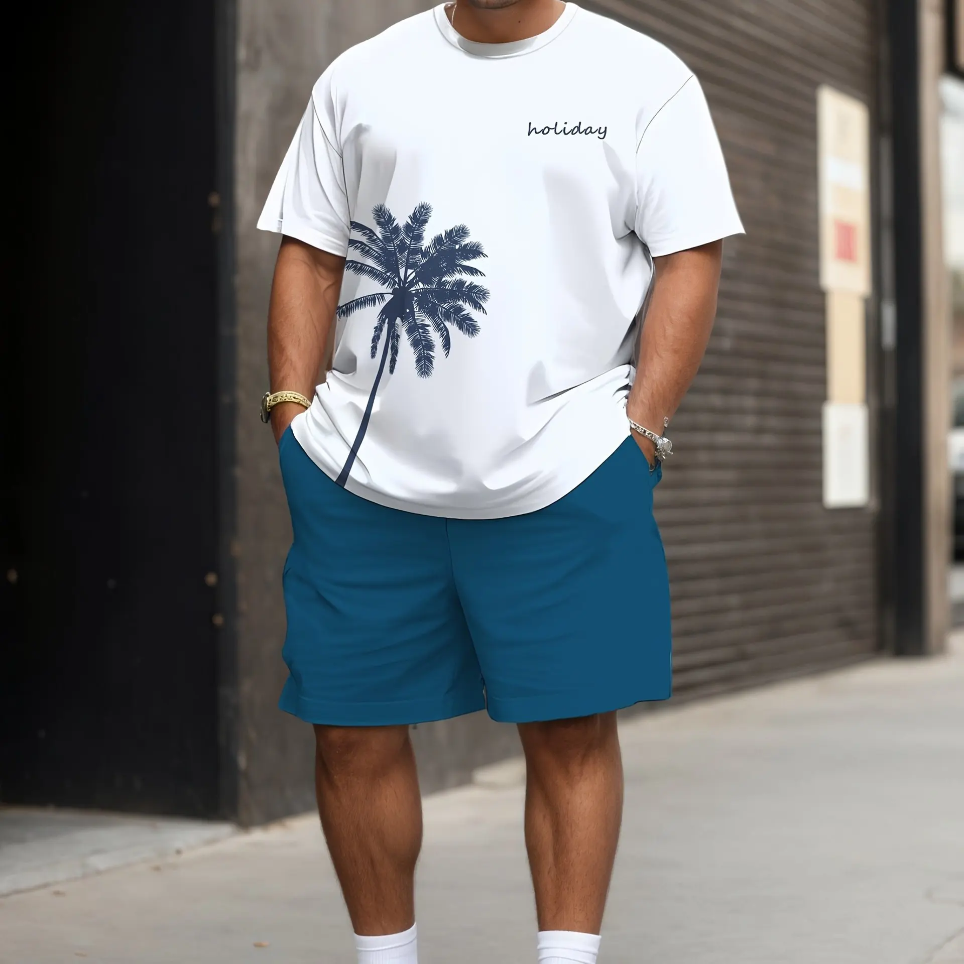 

Men and Boys' Summer Short-sleeved Shorts Suit Fashion Classic Retro 3D Printing Suit Casual and Breathable Suit for 2025-2026