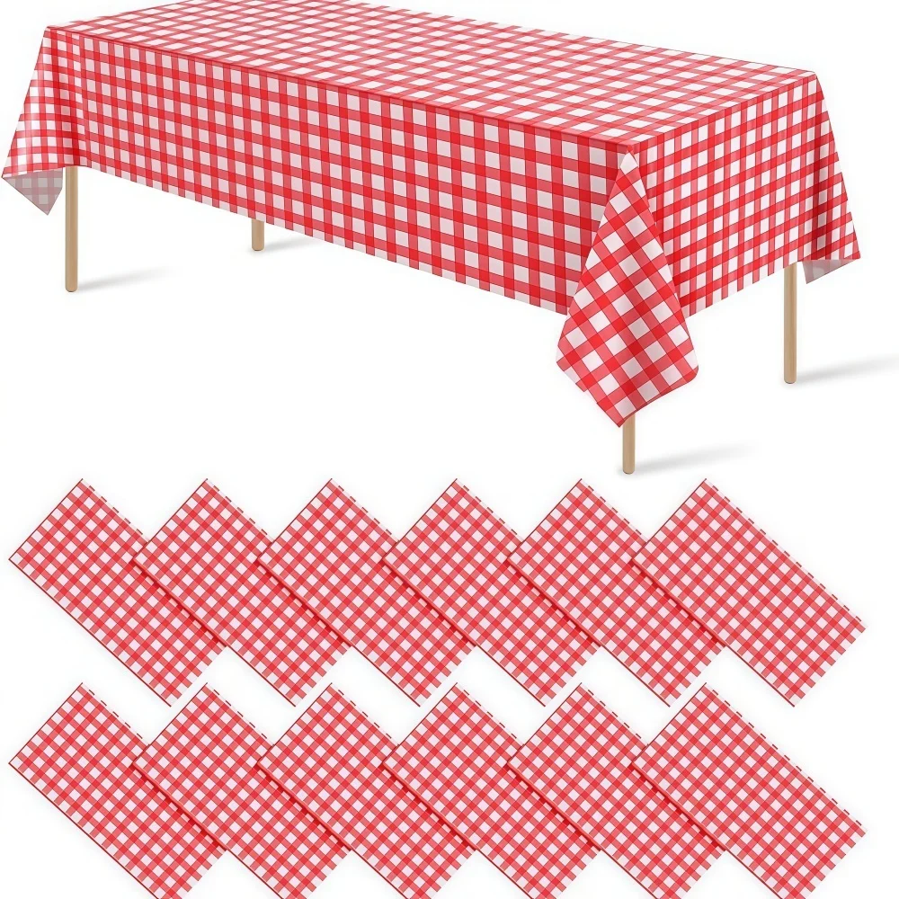 1/3 Stück Plastik-Karottischdecke, Premium Dekorative Einweg-Karierte Tischdecken für Partys, Rechteckige Party-Tischabdeckung – Detail 5