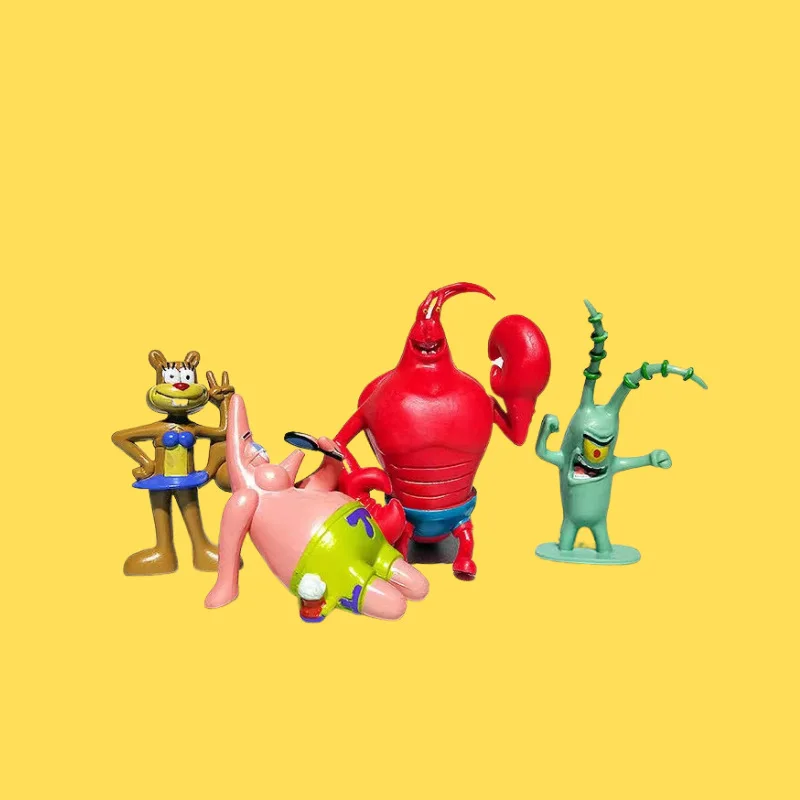 12PCS SpongeBob Schwammkopf Puppe Patrick Star Mr. Krabs Figur Ornament Modell Spielzeug Kuchen Dekoration Junge Geschenk Weihnachten geschenk