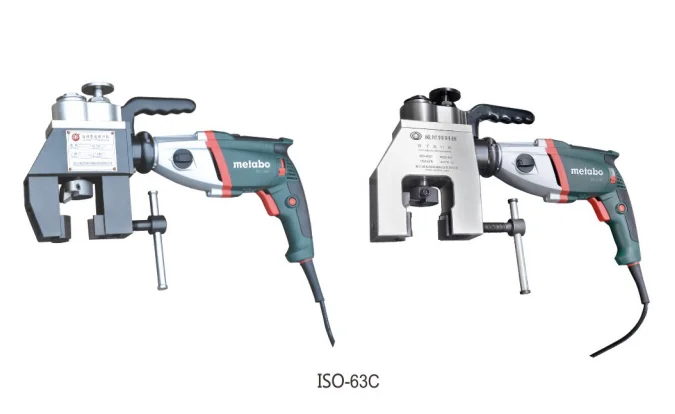 ISO-63C Tragbare, 28–63 mm Außendurchmesser montierte elektrische Rohrschneidemaschine für Rohrdicke unter 12 mm